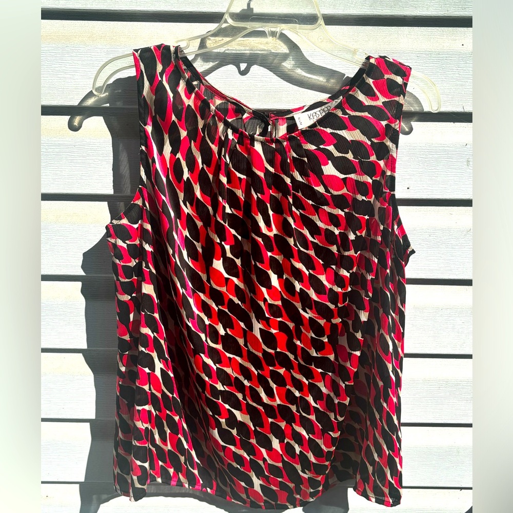 Kasper | Kasper petite  women sleeveless blouse . size PXL | color black/pink